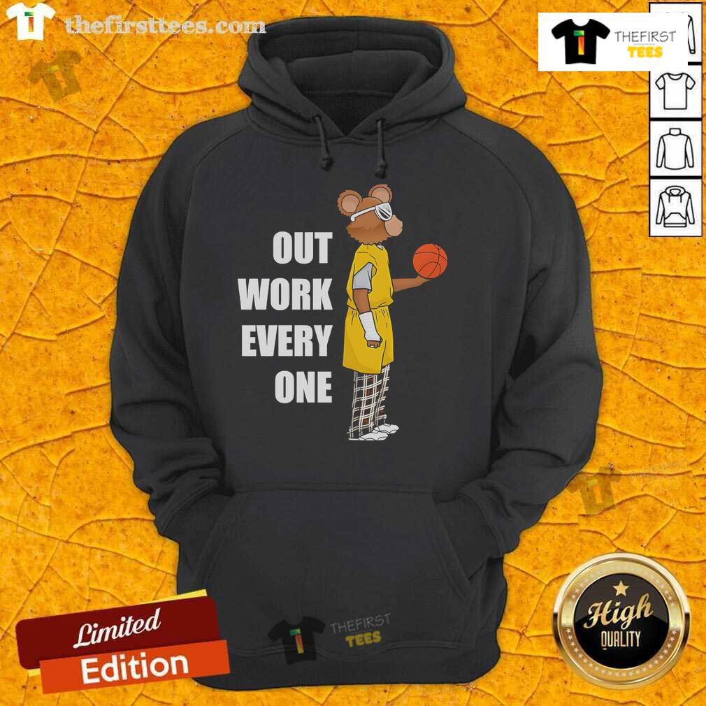 Official Outwork Everyone Bear Basketball Hoodie in black, showcasing stylish design and comfortable fit for sports enthusiasts.