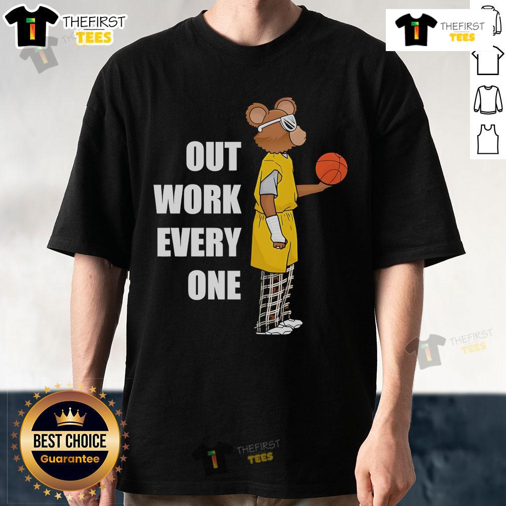 Official Outwork Everyone Bear Basketball T-Shirt featuring a stylish design perfect for basketball fans and athletes.