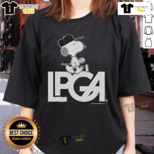 Alt Text: Official Peanuts x LPGA Snoopy Ladies Tee featuring a playful Snoopy design, perfect for golf enthusiasts.
