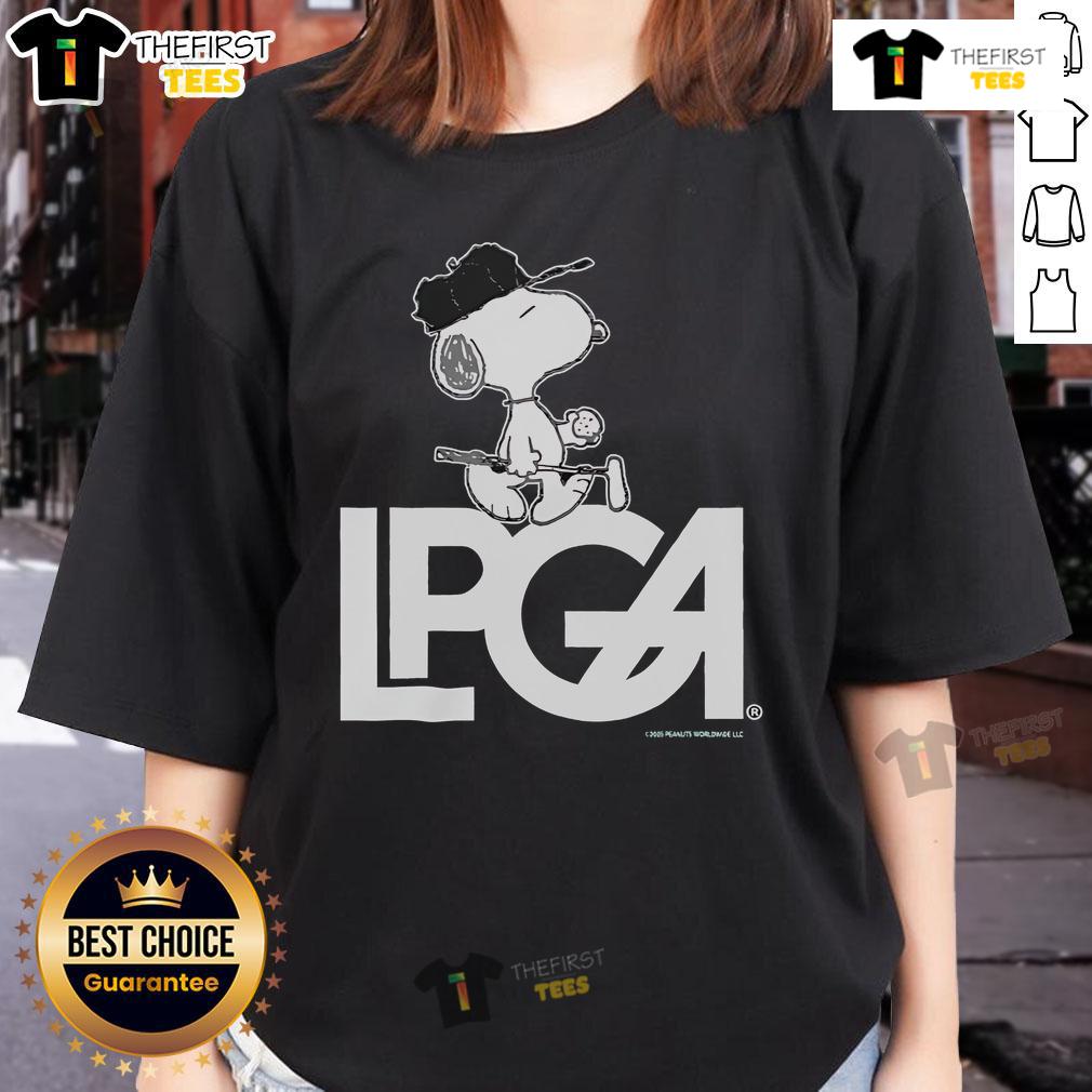 Alt Text: Official Peanuts x LPGA Snoopy Ladies Tee featuring a playful Snoopy design, perfect for golf enthusiasts.