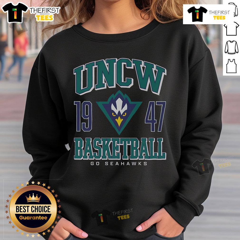 Official UNC Wilmington Seahawks Basketball 1947 sweatshirt featuring team colors and logo, perfect for fans.