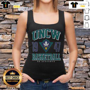 Alt Text: Official UNC Wilmington Seahawks Basketball 1947 tank top showcasing team colors and logo, perfect for fans.