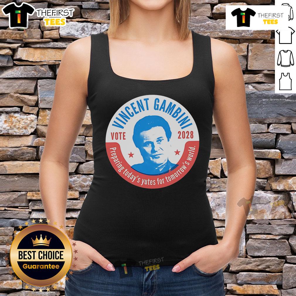 Official Vincent Gambini 2028 Tank Top featuring a stylish design, perfect for casual summer outfits and fans of the movie.