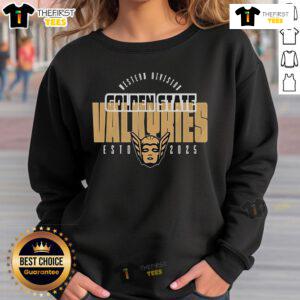 Alt Text: Official WNBA Golden State Valkyries Block City 2025 sweatshirt featuring team colors and logo, perfect for fans.