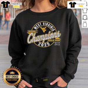 Official West Virginia Baseball Regular Season XII Champions 2025 Sweatshirt featuring team logo and championship design.