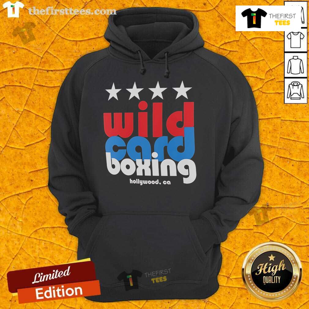 Alt Text: Official Wild Card Boxing Hollywood Hoodie featuring a stylish design, perfect for boxing enthusiasts and fans.
