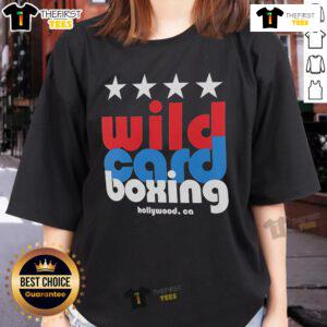 Official Wild Card Boxing Hollywood Ladies Tee featuring a stylish design, perfect for boxing fans and casual wear.