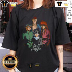 Official Yu Yu Hakusho vintage ladies tee featuring iconic characters and retro design, perfect for anime fans.