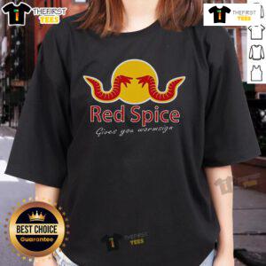Original Red Spice Give You Wormsign Ladies Tee featuring a stylish design, perfect for casual wear and spice lovers.
