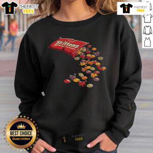 Cute candy cat sweatshirt featuring original skittens design, perfect for cat lovers and cozy fashion enthusiasts.