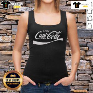 Premium Enjoy Capi Cola tank top featuring a stylish design, perfect for casual summer outings and beverage enthusiasts.