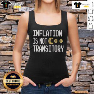 Stylish Premium Inflation Is Not Transitory tank top featuring bold text, perfect for expressing economic views.