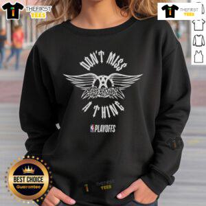 Premium NBA Playoffs X Aerosmith sweatshirt featuring bold graphics and comfortable design for sports and music fans.