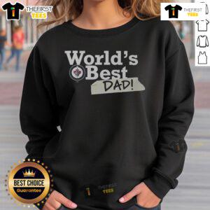 Alt Text: Premium Winnipeg Jets World's Best Dad Sweatshirt featuring team colors and logo, perfect gift for hockey dads.