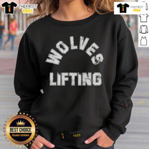 Premium Wolves lifting retro sweatshirt in stylish design, perfect for workouts and casual wear.
