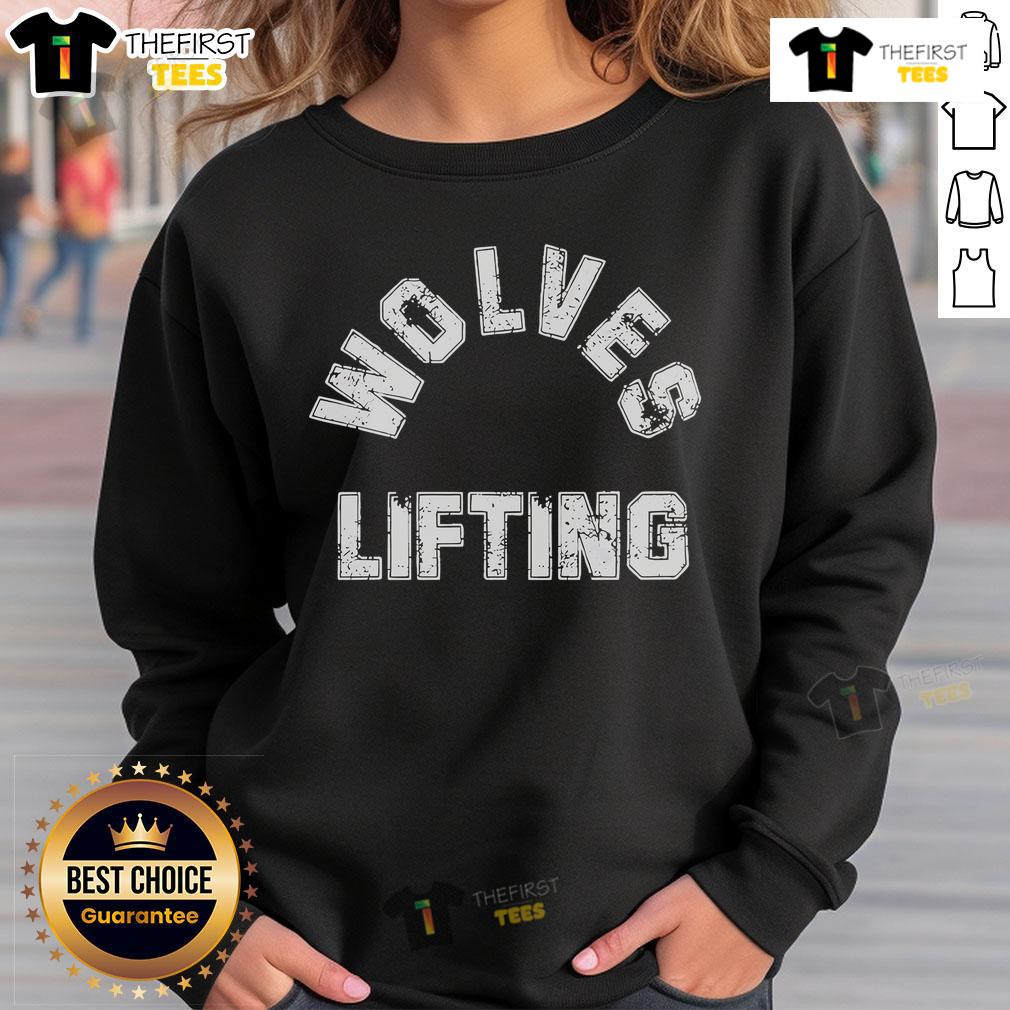 Premium Wolves lifting retro sweatshirt in stylish design, perfect for workouts and casual wear.