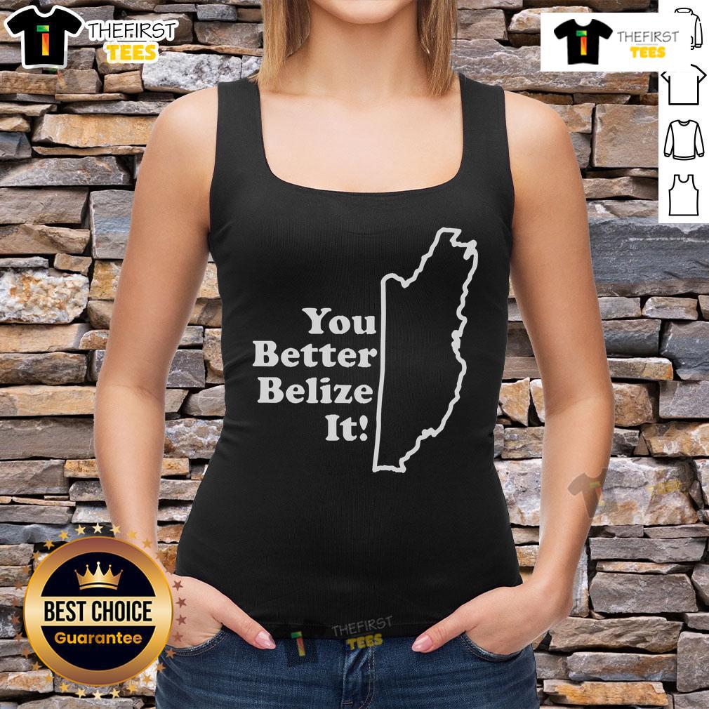 Premium You Better Belize It Tank Top featuring vibrant colors and fun design, perfect for summer outings and casual wear.