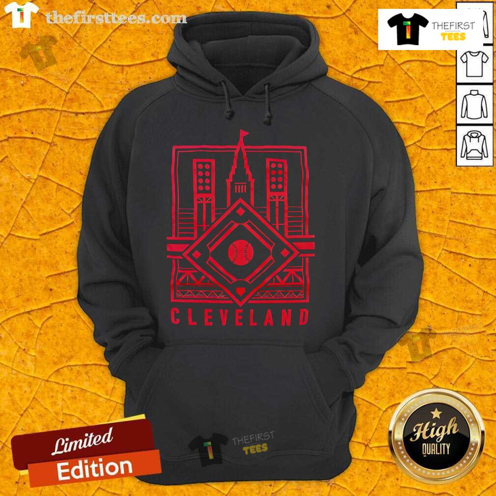 Top Cleveland Baseball Diamond Linework Hoodie featuring intricate graphics and a stylish design for sports fans.