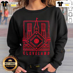 Top Cleveland Baseball Diamond Linework Sweatshirt featuring stylish graphic design for sports fans and casual wear.