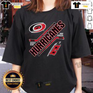 Top Hurricanes Force Black Officially Licensed Hockey Ladies Tee showcasing team logo and stylish design for fans.