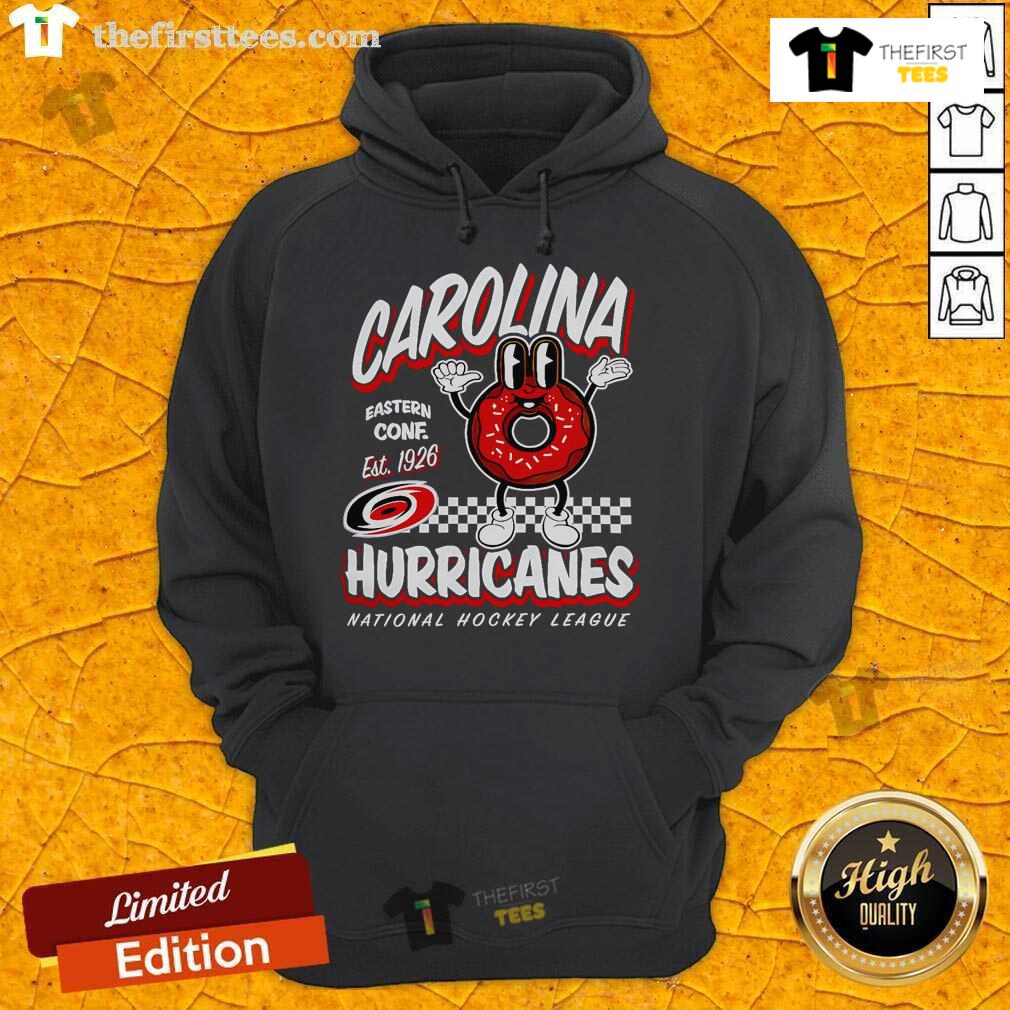 Alt Text: Top Mitchell & Ness Carolina Hurricanes Black Local Food 2025 Hoodie featuring team logo and stylish design.