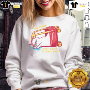 Funny 'I'm Smol and I Can't Drive' cute sweatshirt design featuring playful text and vibrant colors for a stylish look.