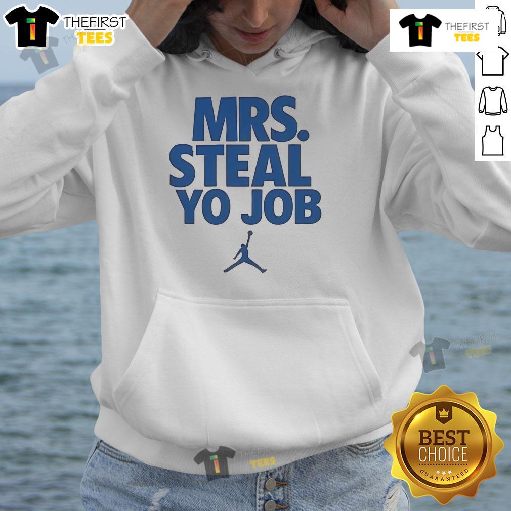 Good Lexie Hull wearing a Mrs. Steal Yo Job hoodie, showcasing her stylish look and confident personality on the court.