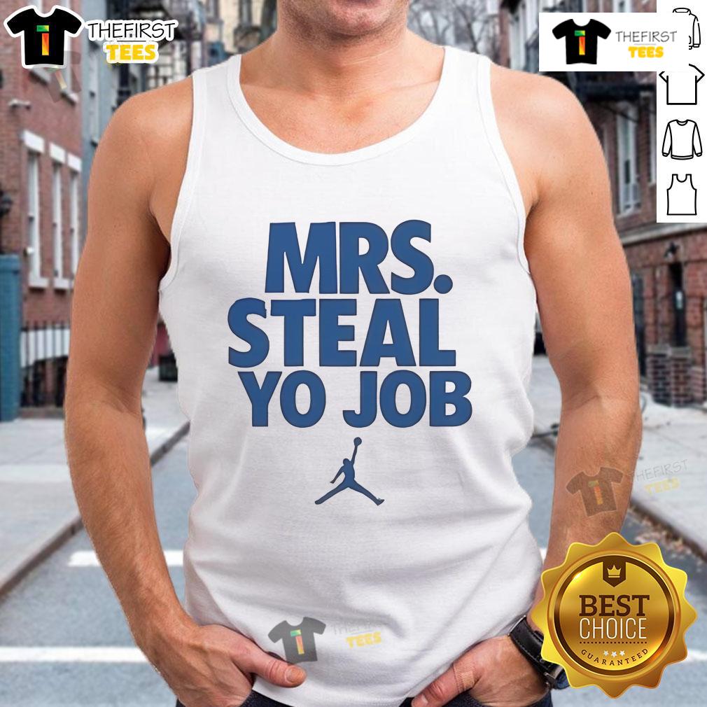 Good Lexie Hull wearing 'Mrs. Steal Yo Job' tank top, showcasing her stylish sportswear and confident personality.