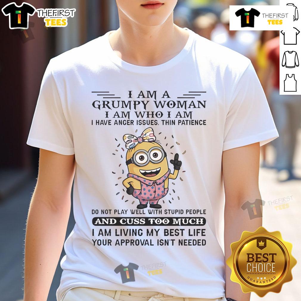 Good Minion I Am Grumpy Woman I Am Who I Am T-Shirt featuring a fun graphic design and vibrant colors.