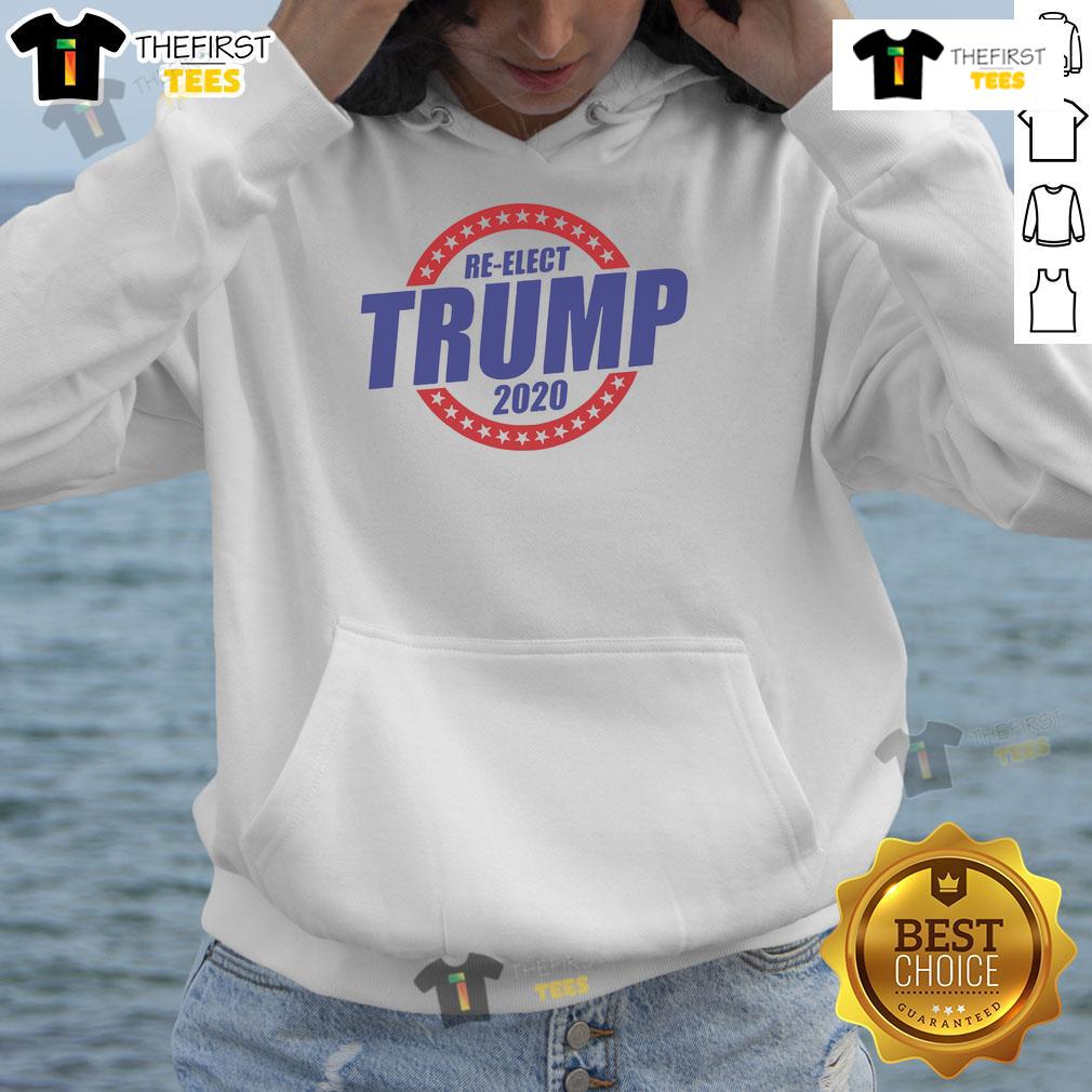 Good Re-Elect Trump 2020 Hoodie featuring bold text design, perfect for supporters of Trump's 2020 campaign.