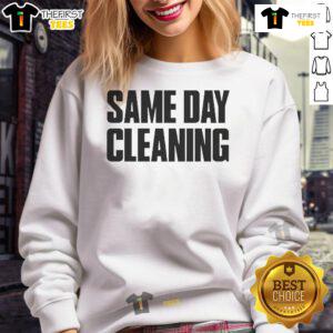 Good Sammy Virji Same Day Cleaning sweatshirt featuring a stylish design, perfect for casual wear and promoting cleanliness.