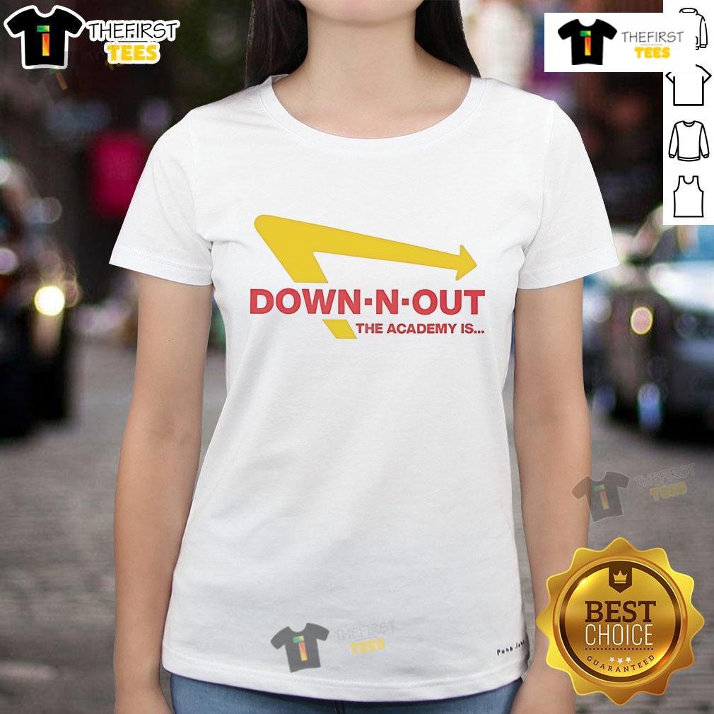 Good The Academy Is Down N Out Ladies Tee featuring stylish design and comfortable fit for casual wear.