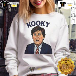 Good Trump Kooky Tucker Carlson parody sweatshirt featuring bold graphics and humor for political satire fans.