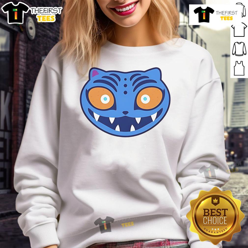 Good Zoey wearing a derpy tiger sweatshirt, showcasing a playful design and vibrant colors, perfect for casual wear.