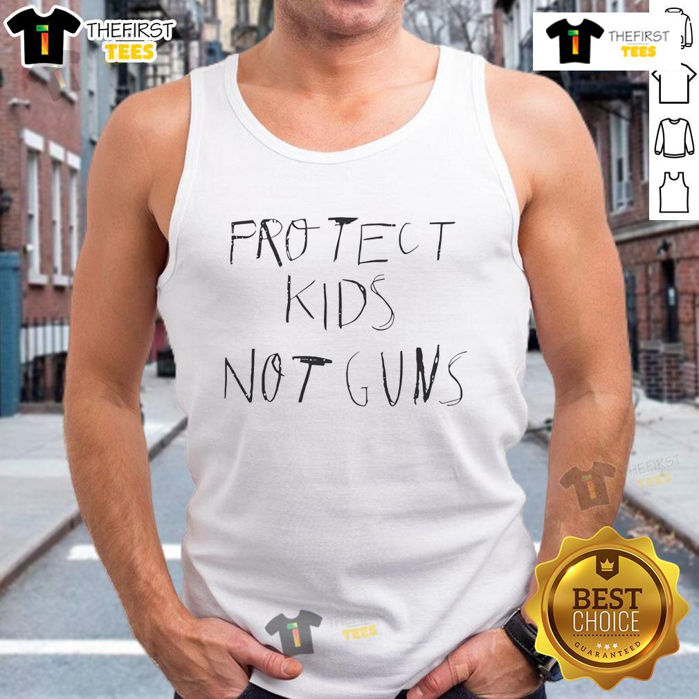 Giannis Antetokounmpo wearing a 'Protect Kids Not Guns' tank top, promoting a powerful anti-gun violence message.