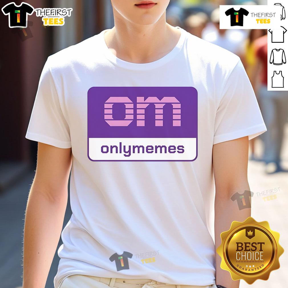 Nice Om Onlymemes logo T-shirt featuring a stylish design, perfect for meme lovers and casual wear enthusiasts.