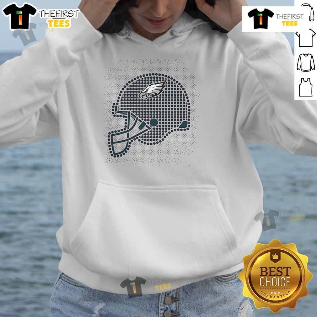 Philadelphia Eagles polka dot helmet hoodie, showcasing team pride in a stylish and unique design for fans.