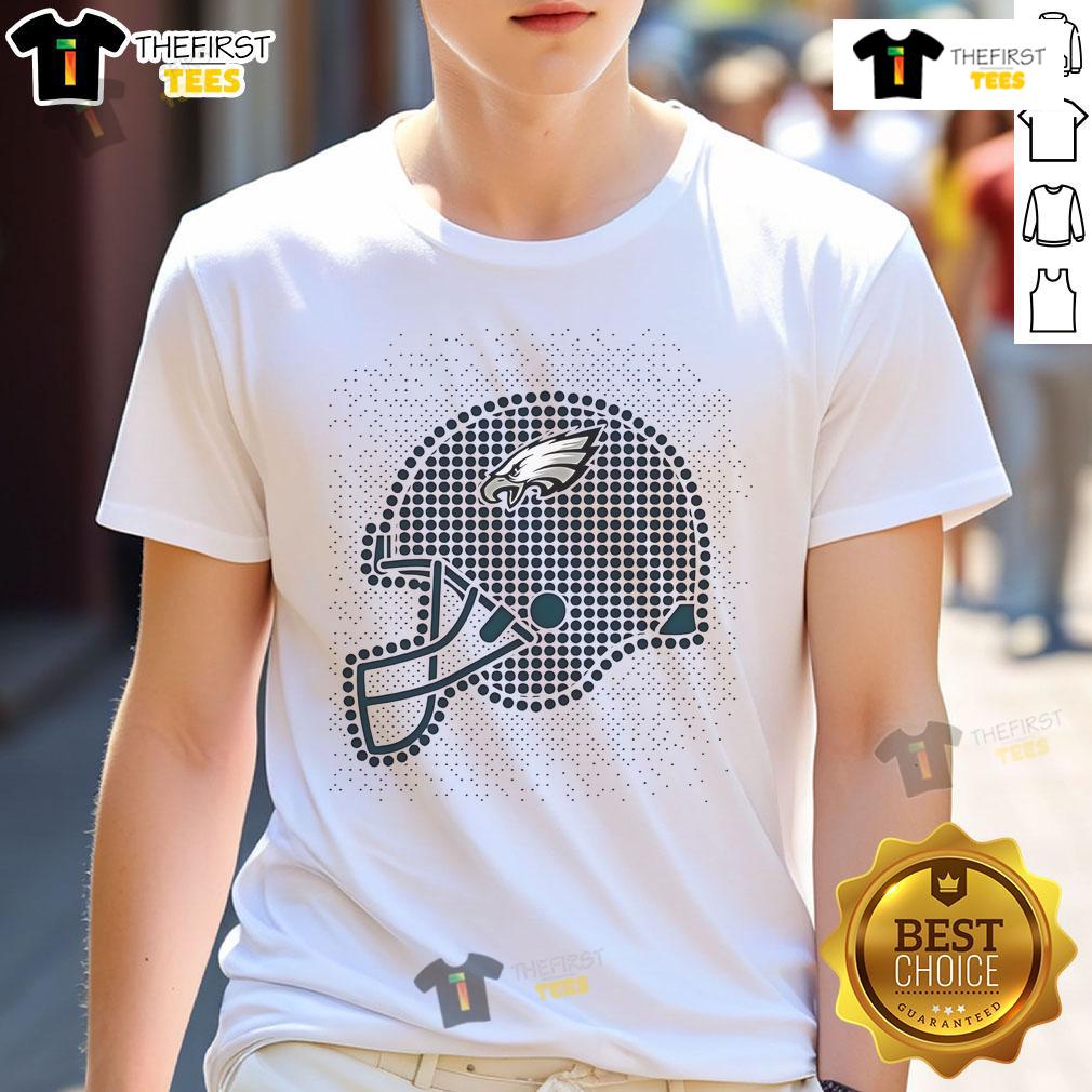 Nice Philadelphia Eagles polka dots helmet t-shirt featuring a vibrant design perfect for fans and game day.