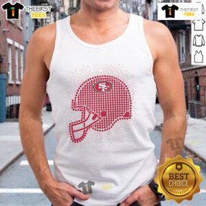 Stylish San Francisco 49ers polka dots helmet tank top, perfect for game day and casual wear.