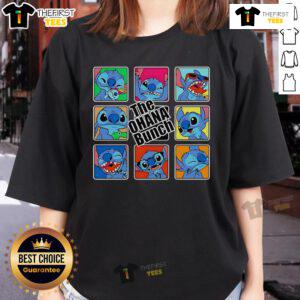 Nice The Ohana Bunch Stitch x The Brady Bunch ladies tee featuring colorful graphics and a stylish design for fans.