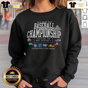 Official 2025 NCAA DIII Baseball Championship champions logo sweatshirt, showcasing team pride and athletic spirit.