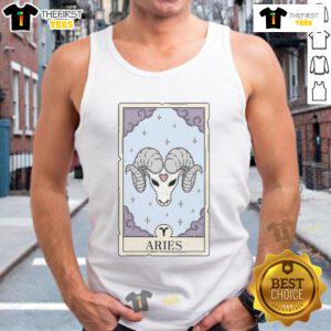 Official Aries Card Tank Top featuring a stylish zodiac design, perfect for astrology enthusiasts and casual wear.