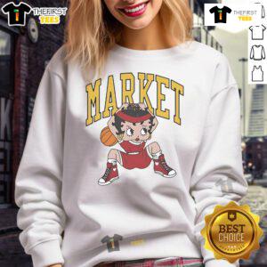 Official Betty Boop X Market Studios dunking sweatshirt featuring vibrant graphics and a stylish design for fans.