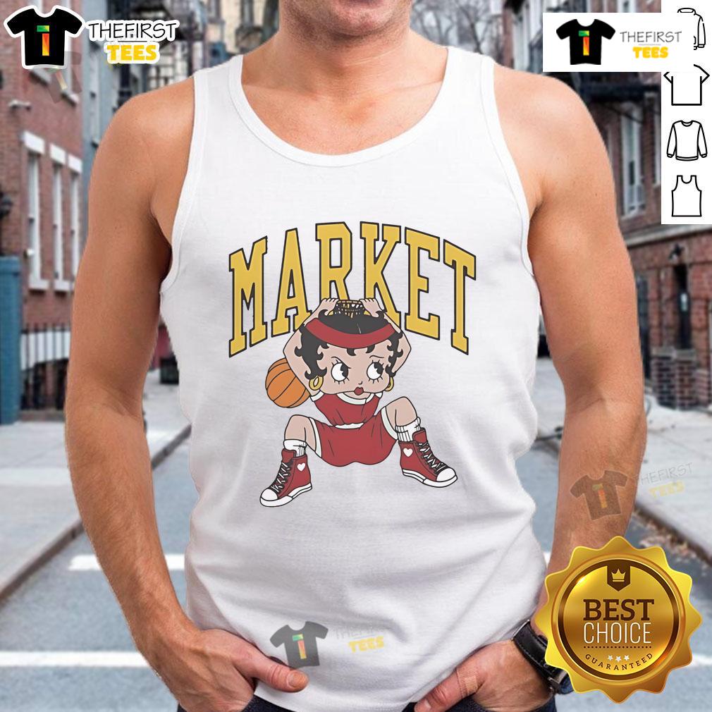 Alt Text: Official Betty Boop X Market Studios Dunking Tank Top featuring iconic character design in vibrant colors.