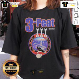 Official Buffalo Bandits 3-Peat 2025 League Champions ladies tee showcasing team pride and championship celebration.