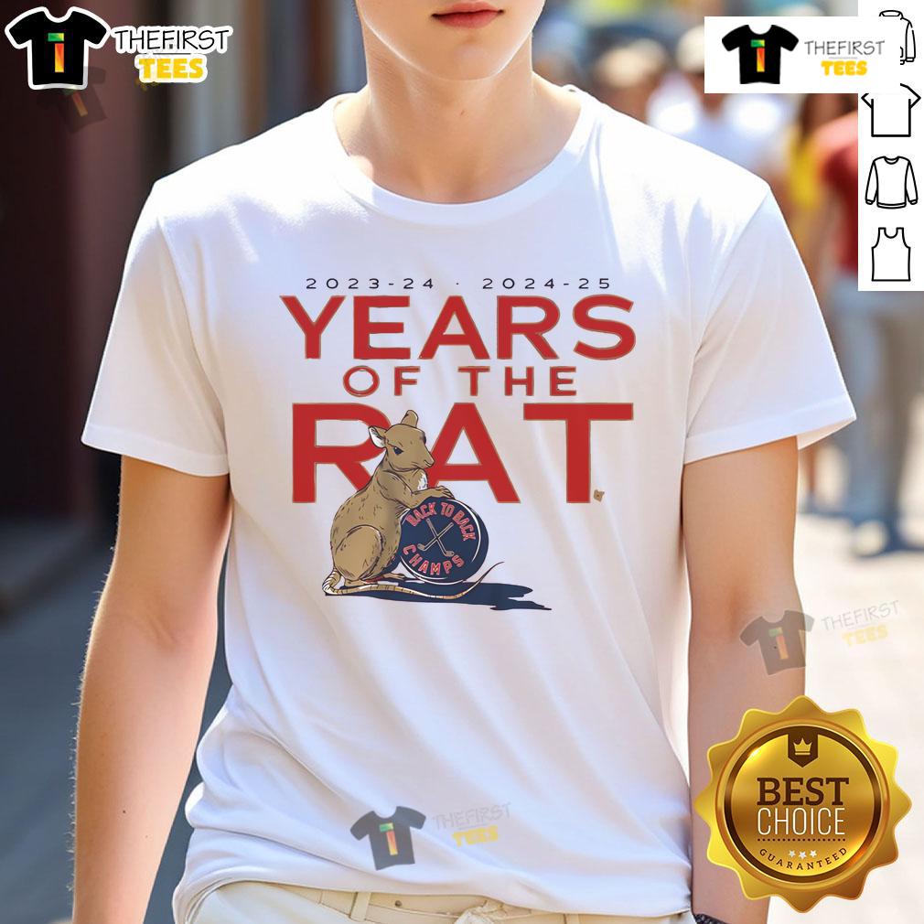 Official Florida Hockey Years Of The Rat T-Shirt featuring a bold design, perfect for fans celebrating the team's history.