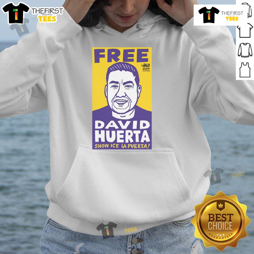 David Huerta official hoodie from the Free David Huerta Show, featuring ICE LA Puerta design and vibrant colors.