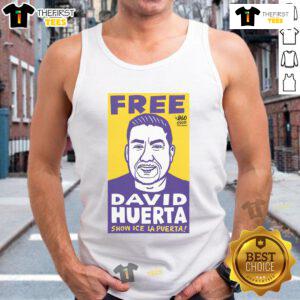 Official Free David Huerta Show ICE LA Puerta tank top featuring vibrant design and bold graphics for fans.