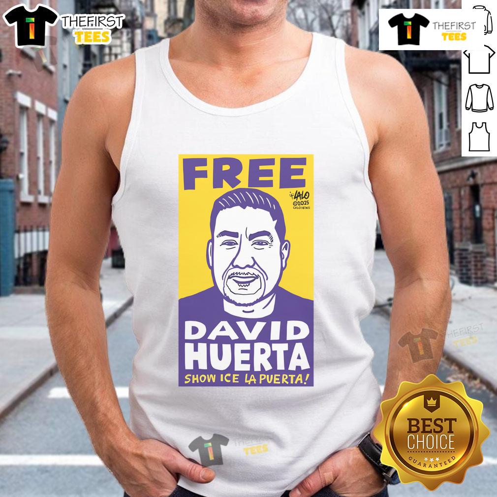 Official Free David Huerta Show ICE LA Puerta tank top featuring vibrant design and bold graphics for fans.