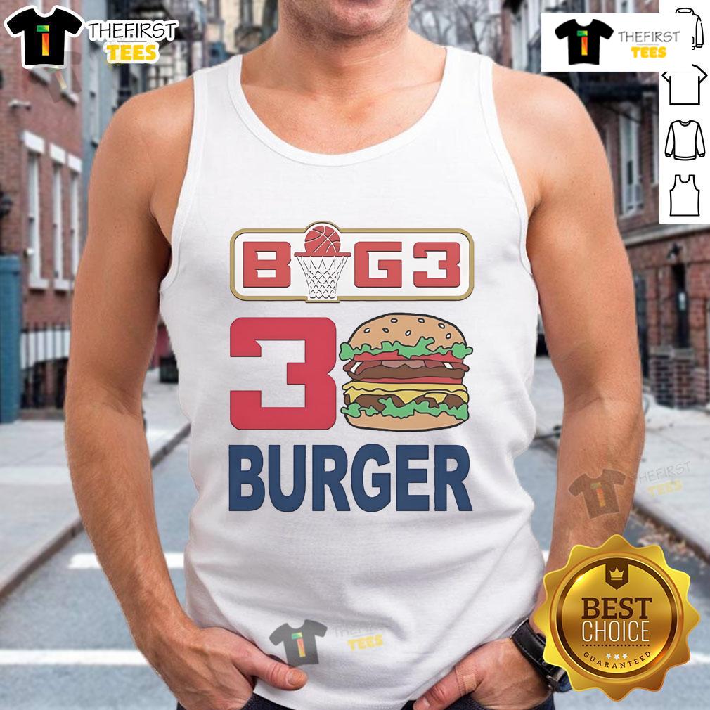 Official Ice Cube BIG3 30 Burger Tank Top featuring vibrant design and logo, perfect for fans and summer wear.
